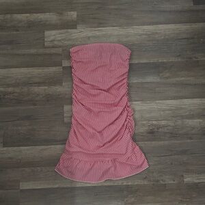 Edikted Red and White Striped Mini Dress